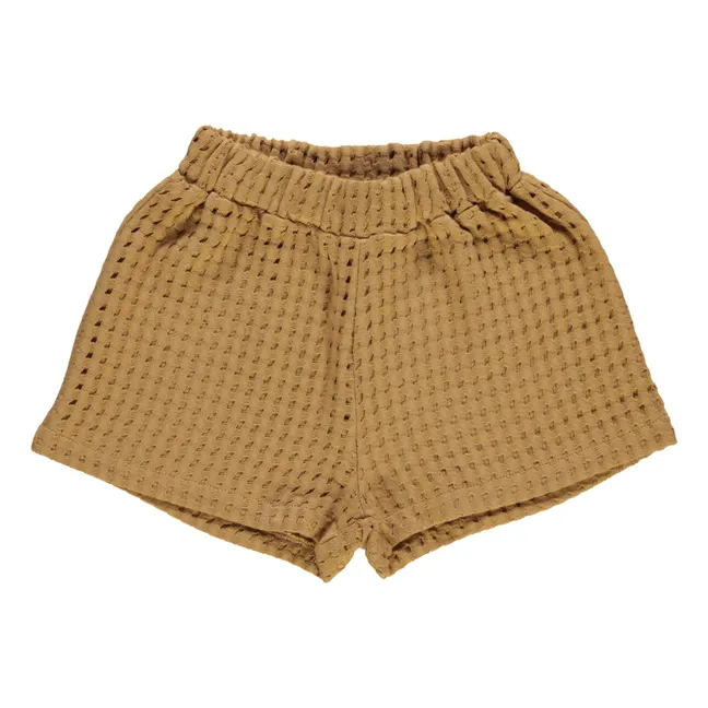 Waffel-Ingwer-Shorts | Honiggelb