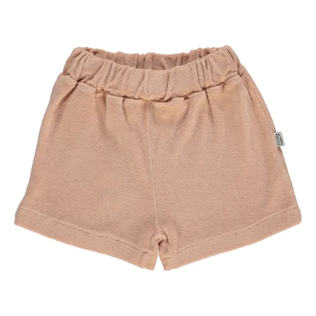 Frottee-Ösen-Shorts | Pfirsichfarben