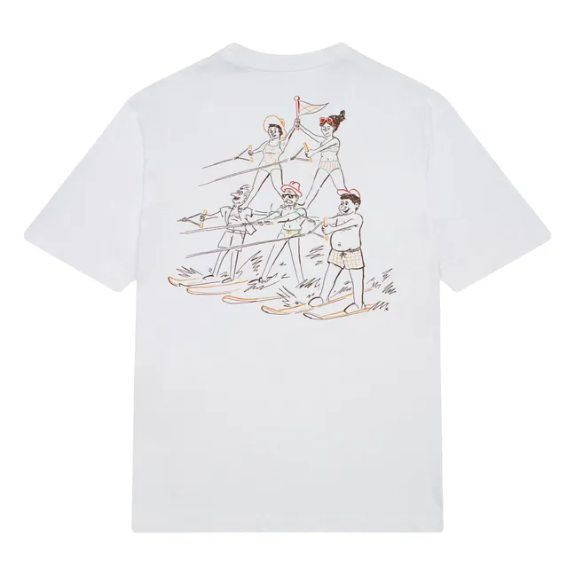 T-shirt Acrobatics Water Skiing Cotone organico | Bianco