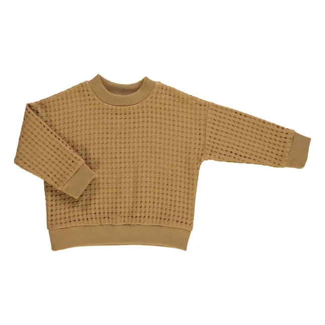 Maca Waffel Sweatshirt | Honiggelb