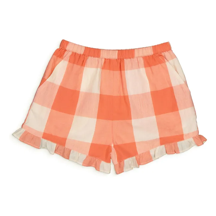 Short Dina Vichy | Corail- Image produit n°0