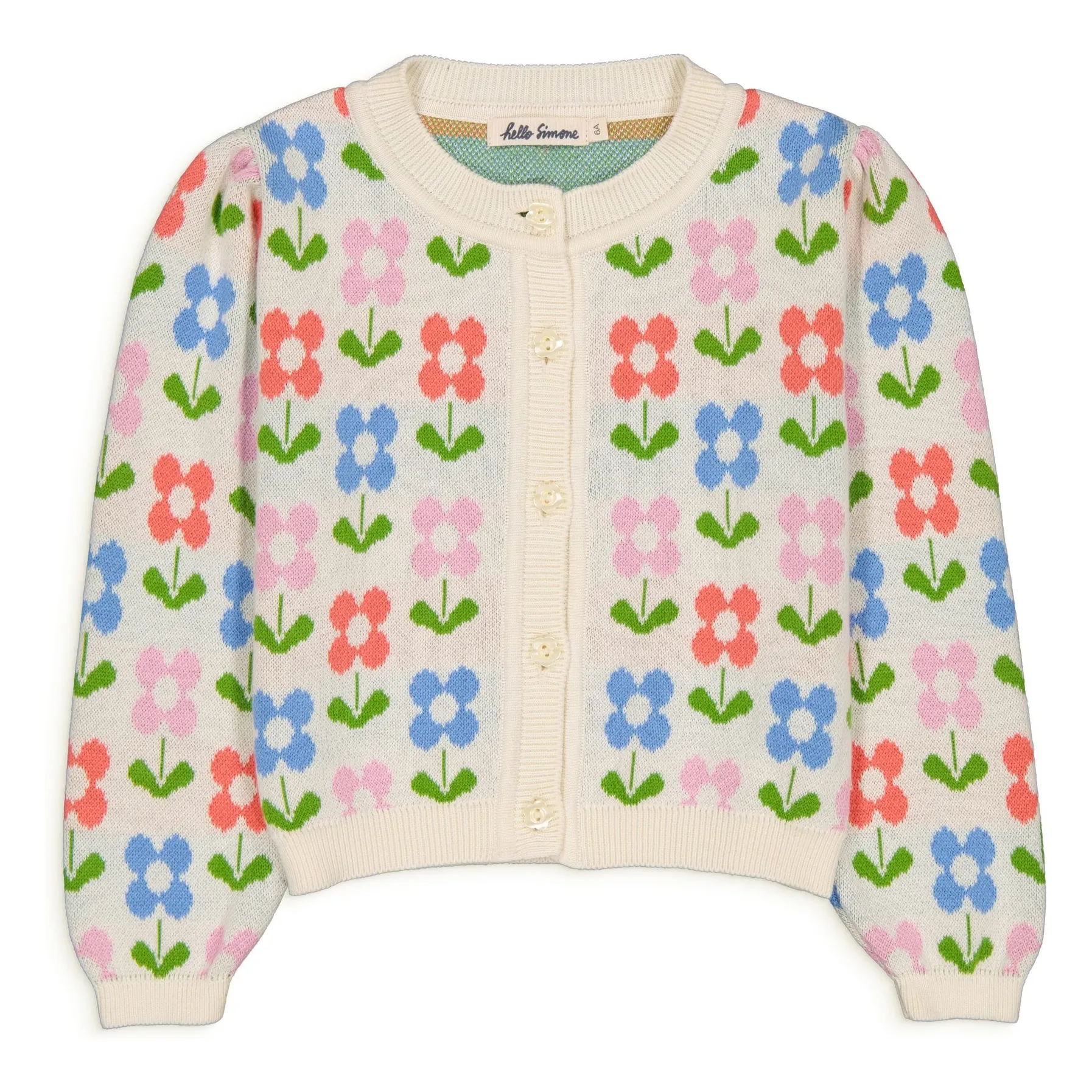Hello Simone Ecru Cardigan Lison Coton Bio
