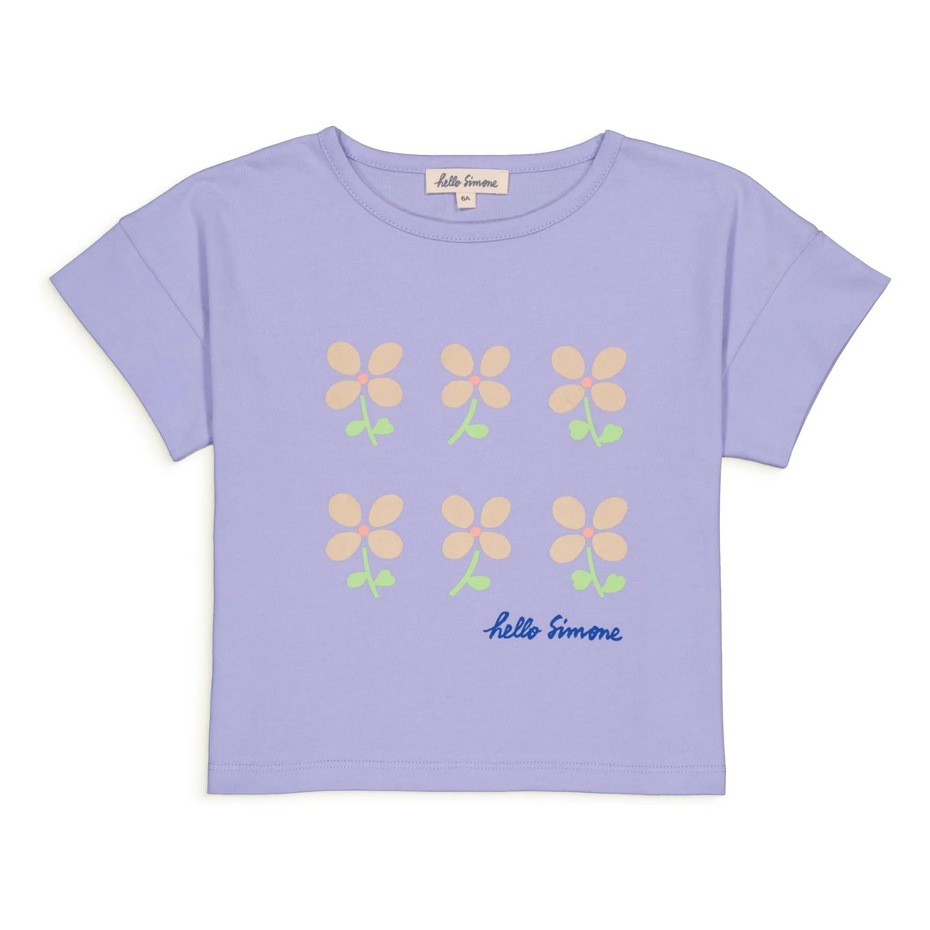 Hello Simone Lilac Organic Cotton Crop T-Shirt