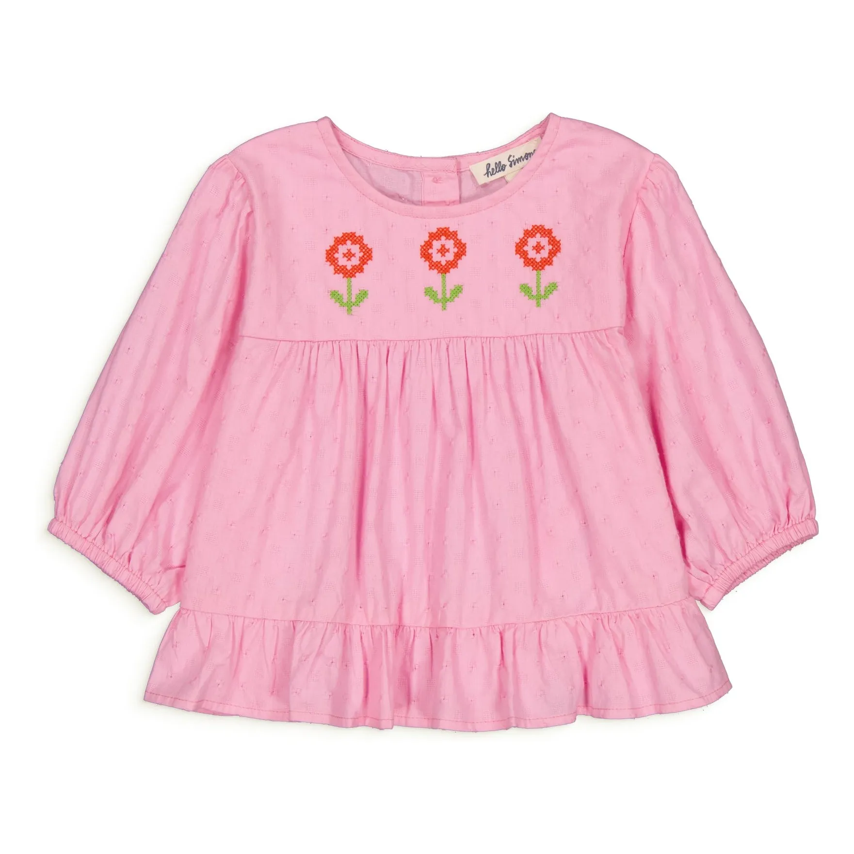 Hello Simone Pink Lisette Embroidered Blouse