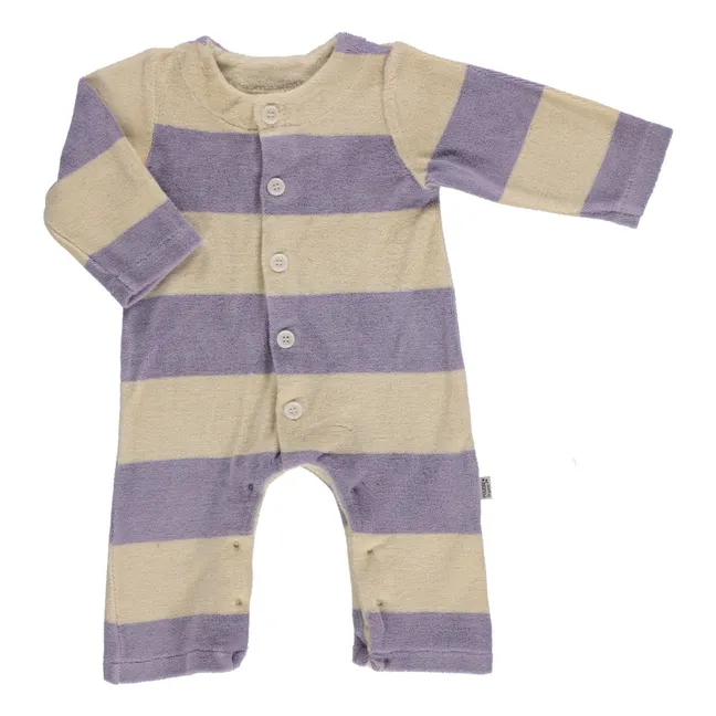 Meleze Striped Towelling Pyjamas | Lavender