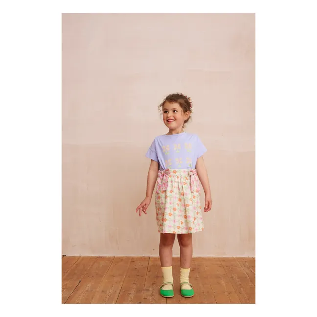 T-shirt Crop Coton Bio | 	Lilas