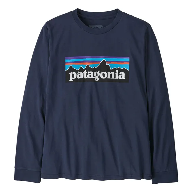 Long-sleeved T-shirt P-6 Logo Organic Cotton | Navy blue
