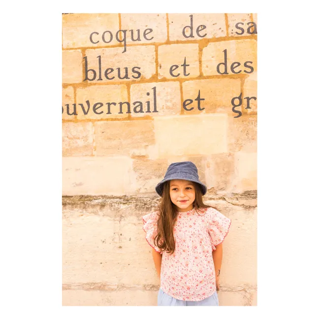Blouse Jasmin Fleurie Lurex | Rose pâle