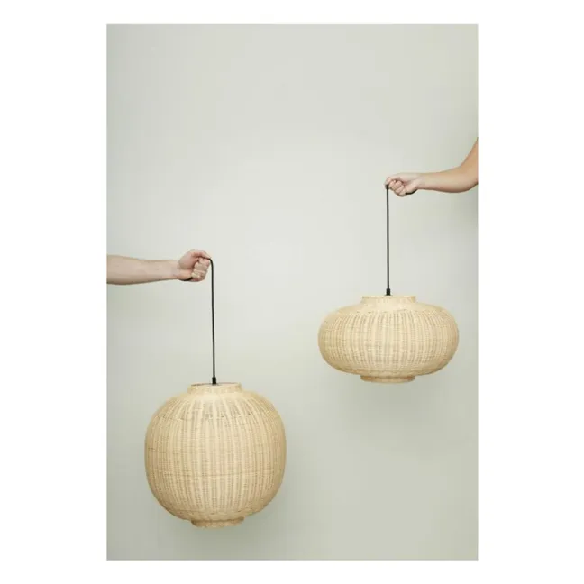 Lampada a sospensione Elipse in rattan 