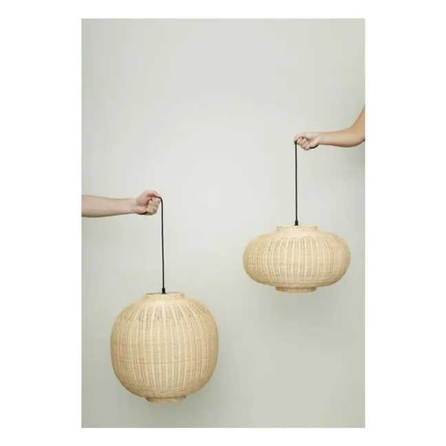 Suspension Elipse en rotin 