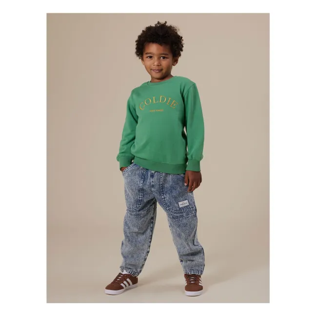 Sweat Goldie Crew Brodé Eponge | Vert