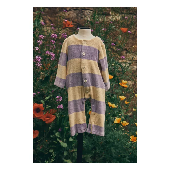 Meleze Striped Towelling Pyjamas | Lavender