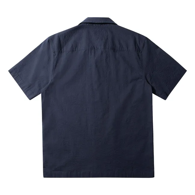 Camicia in seersucker | Blu marino