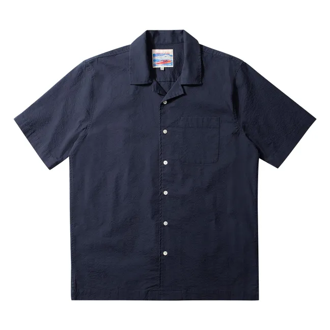 Camicia in seersucker | Blu marino
