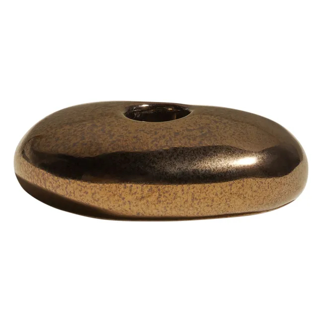Stone candlestick | Golden brown