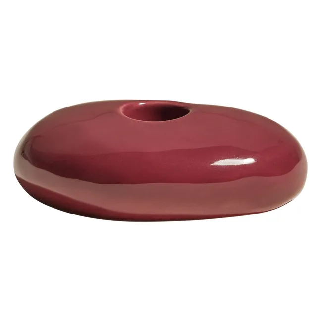 Stone candlestick | Burgundy