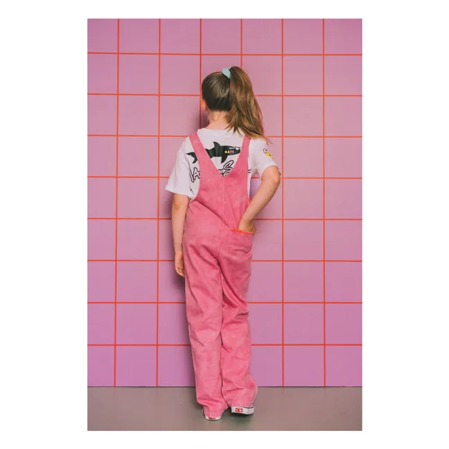 Heart dungarees | Fluorescent pink