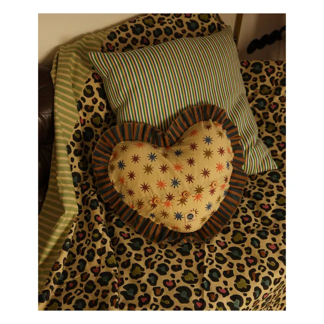 Throw and totebag in Disco Leopard cotton | Multicoloured