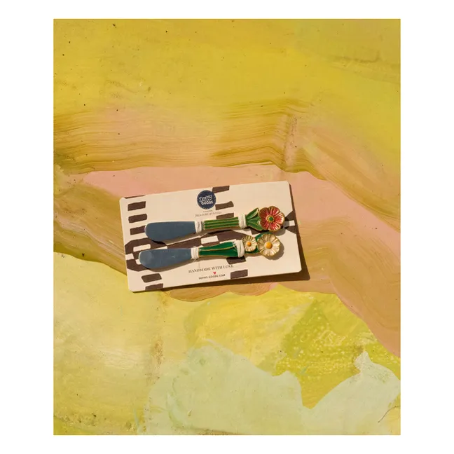 Cuchillos para mantequilla Posy - Lote de 2 | Verde