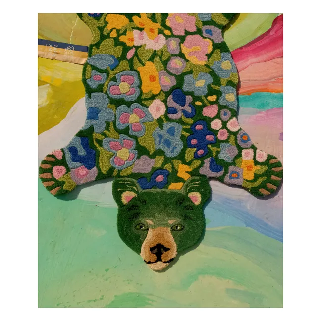 Tapis ours en laine Josie Jardin | Vert