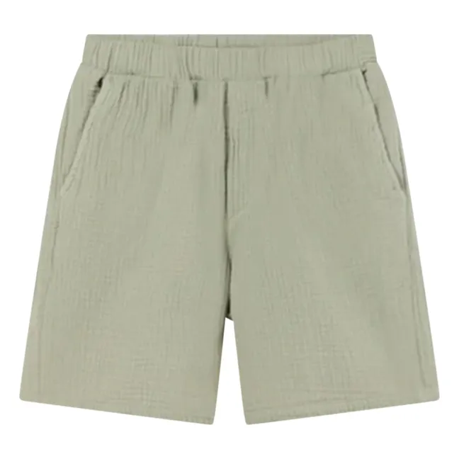 Pantaloncini in garza di cotone Izan | Verde militare