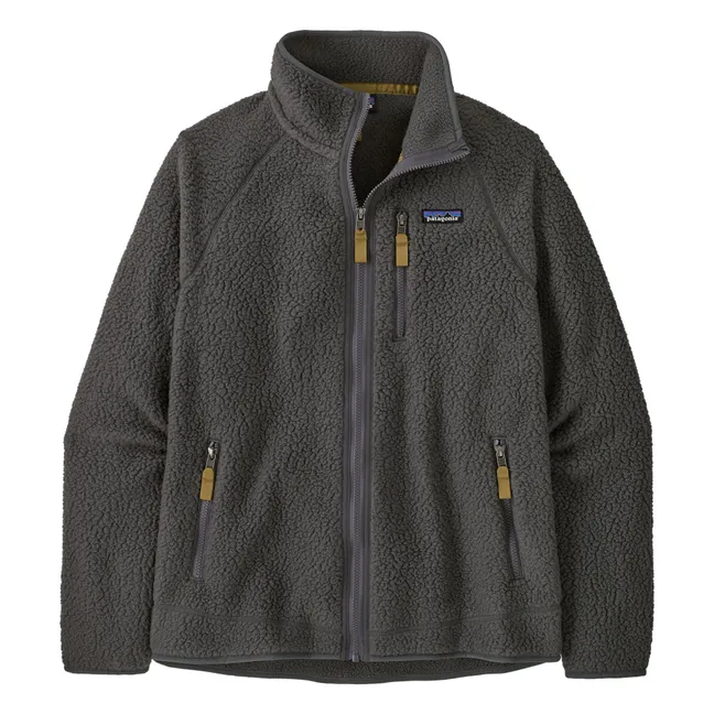 Polaire Zippée Retro Pile Fibres Recyclées | Gris anthracite