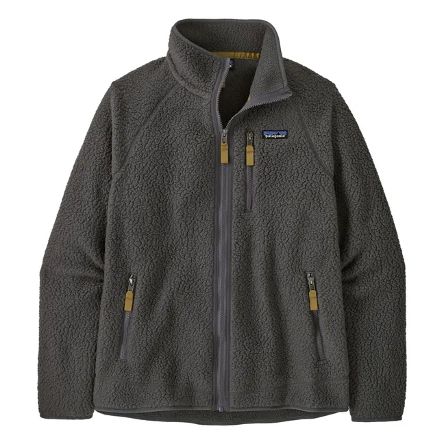 Retro Pile Zip Fleece Fibras recicladas | Gris Antracita