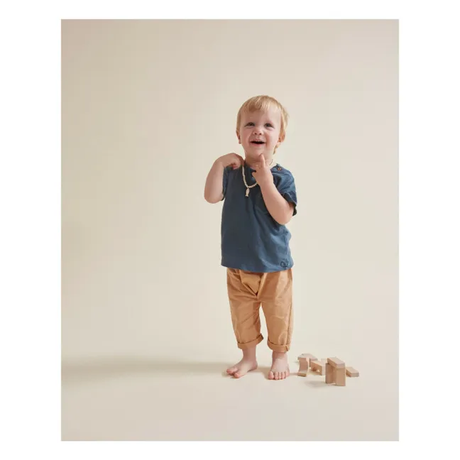 Pantalon Popeline Coton Bio | Camel