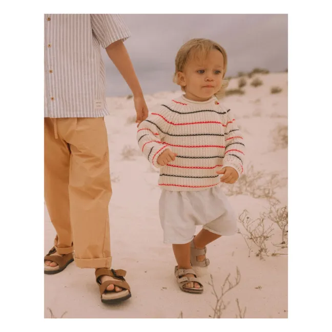 Pull Marine Bébé Coton Bio | Ecru