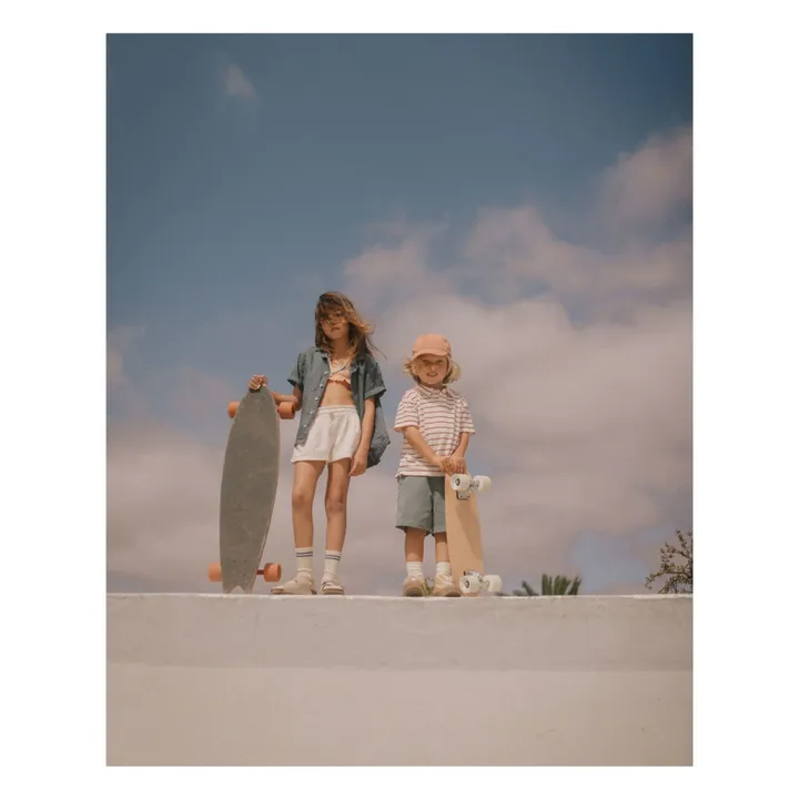Bermuda Fleece Coton Bio | Bleu gris- Image produit n°2