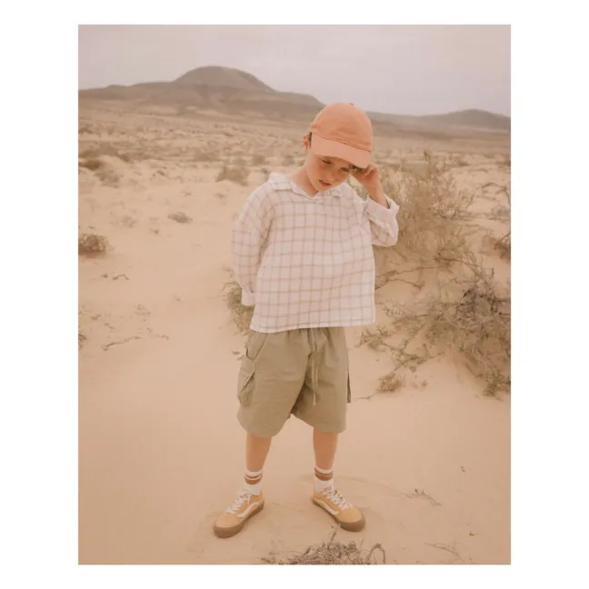 Check organic cotton shirt | White