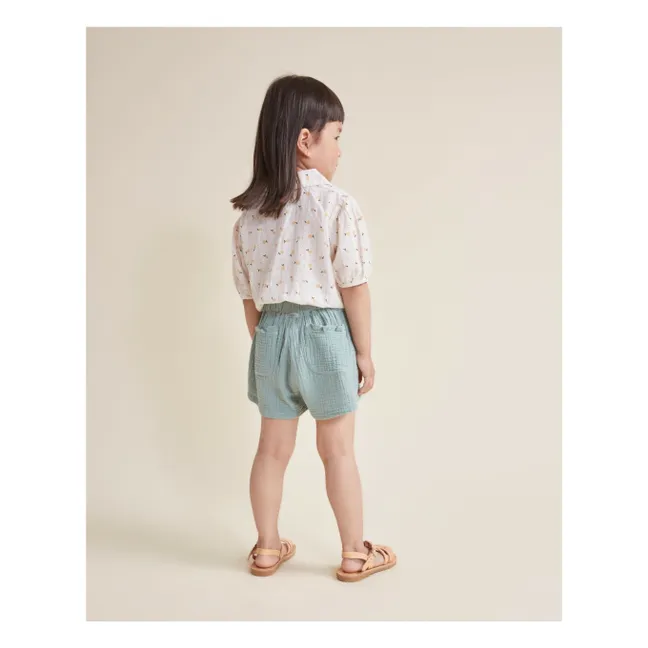 Short Gaze de Coton Bio | Vert céladon