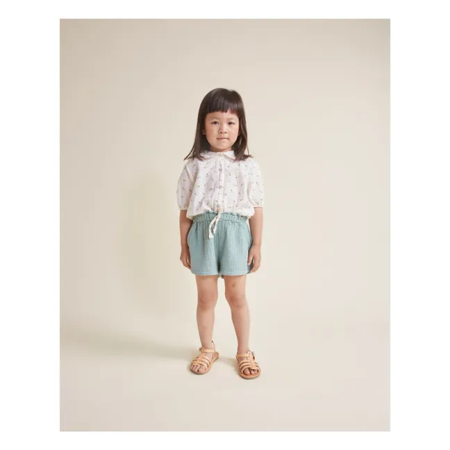 Short Gaze de Coton Bio | Vert céladon