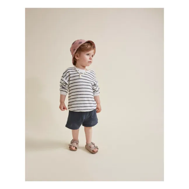 Pantaloncini da bambino in garza di cotone biologico | Blu notte