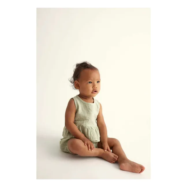 Top Vera Gaze De Coton | Vert pâle