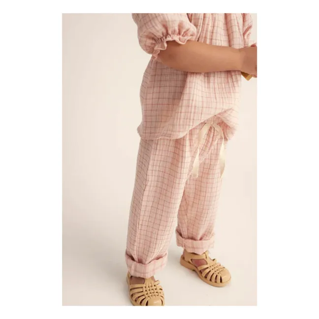 Pantaloni in garza di cotone Enzo Vichy | Rosa