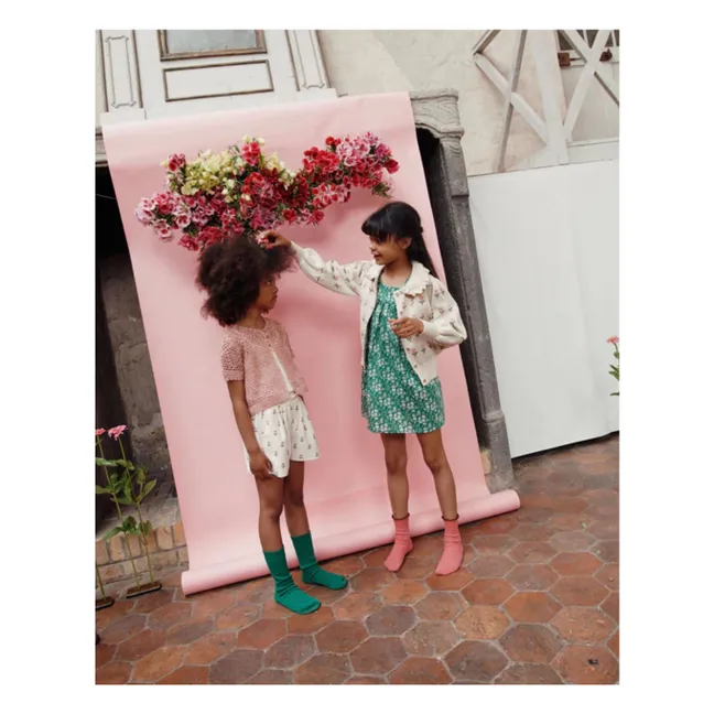 Cardigan Fleurs Coton Bio | Ecru