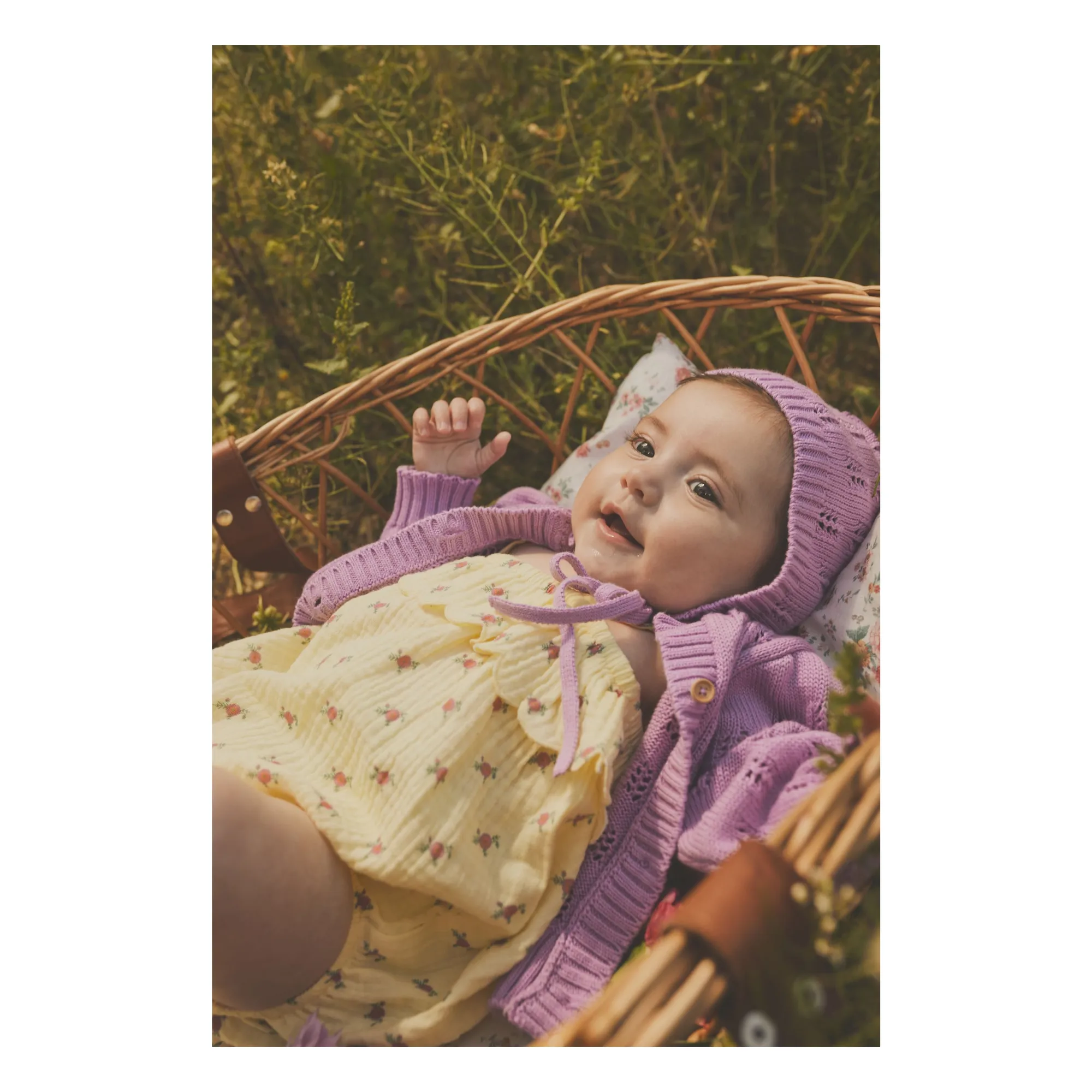 Cardigan Maille Fleurs | 	Lilas- Image produit n°1