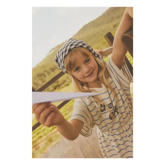Kleid Streifen Frottee | Seidenfarben