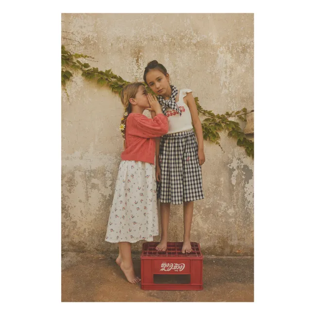 Gingham Midi Skirt | Navy blue