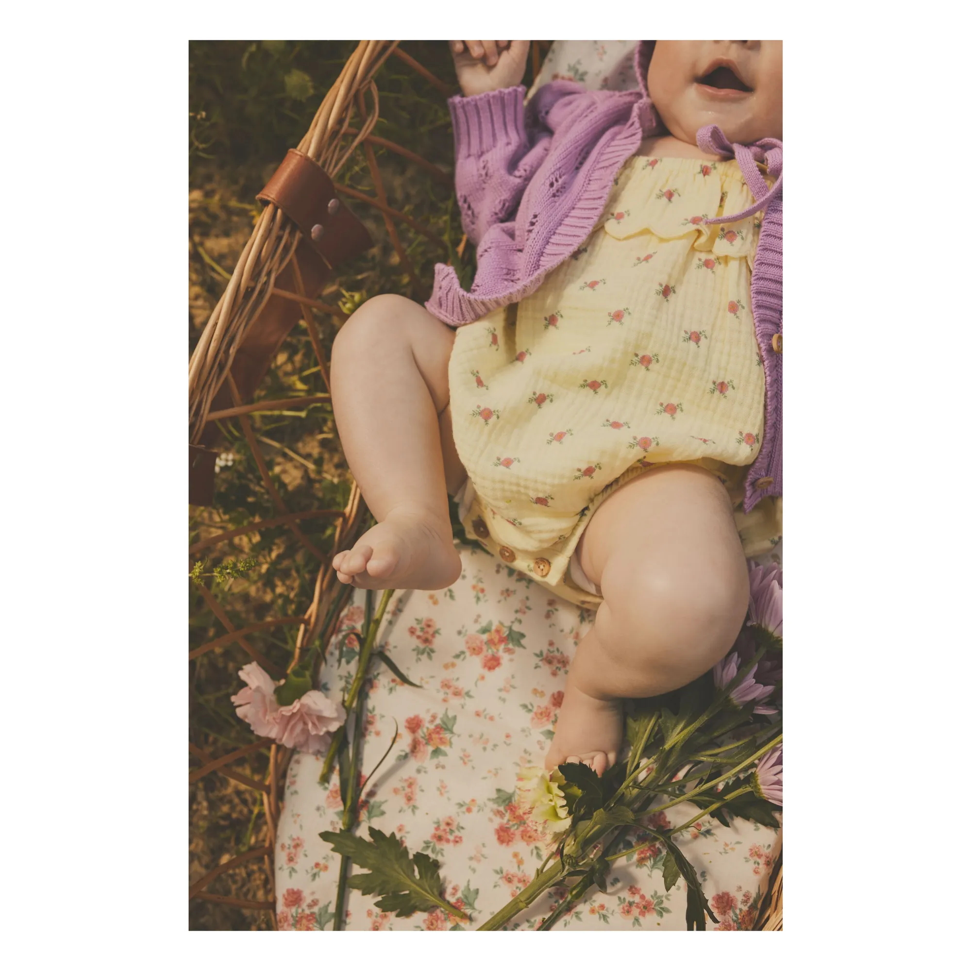 Cardigan Maille Fleurs | 	Lilas- Image produit n°2