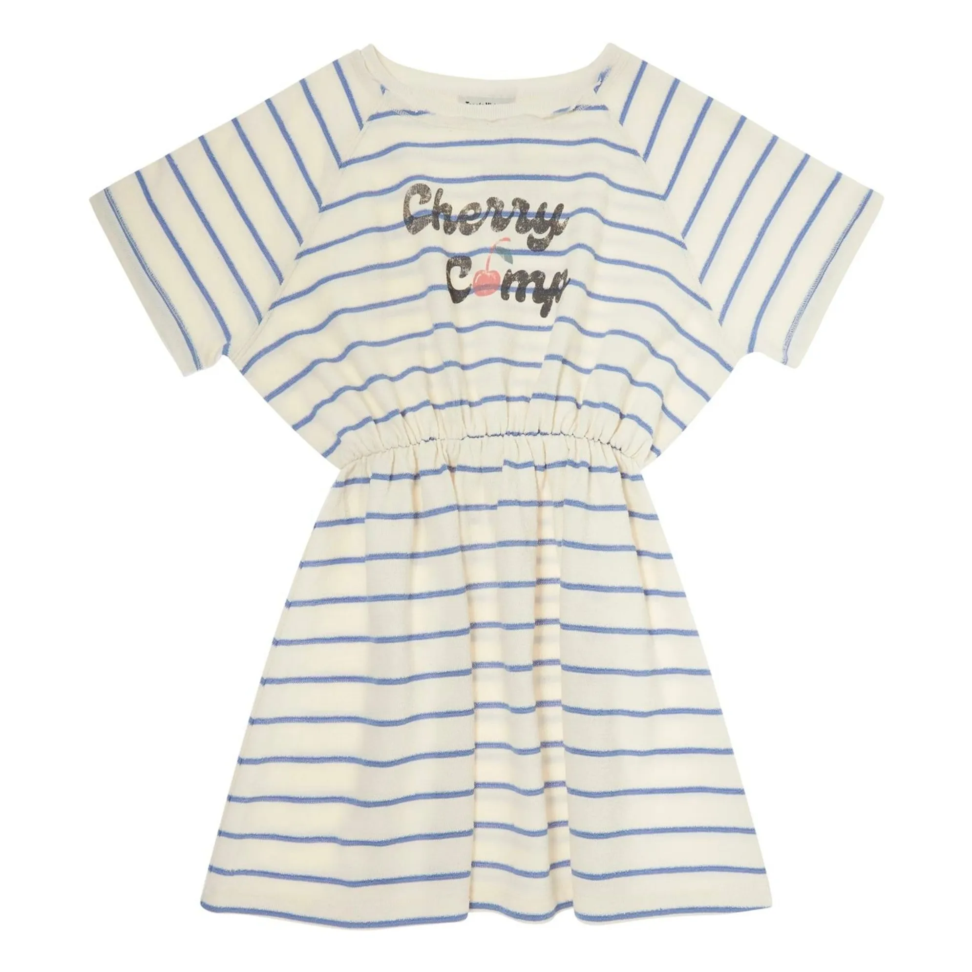 Tocoto Vintage Ecru Terry Stripe Dress