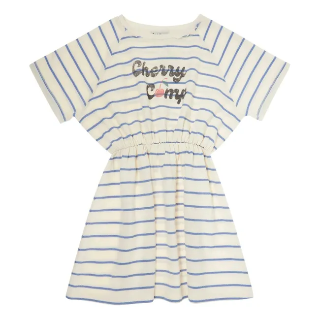 Kleid Streifen Frottee | Seidenfarben