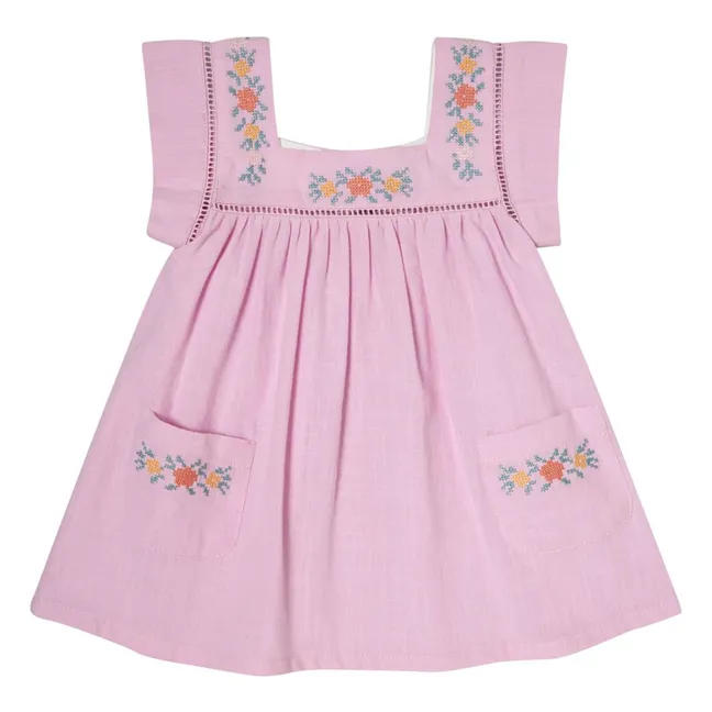 Kleid Stickerei | Flieder