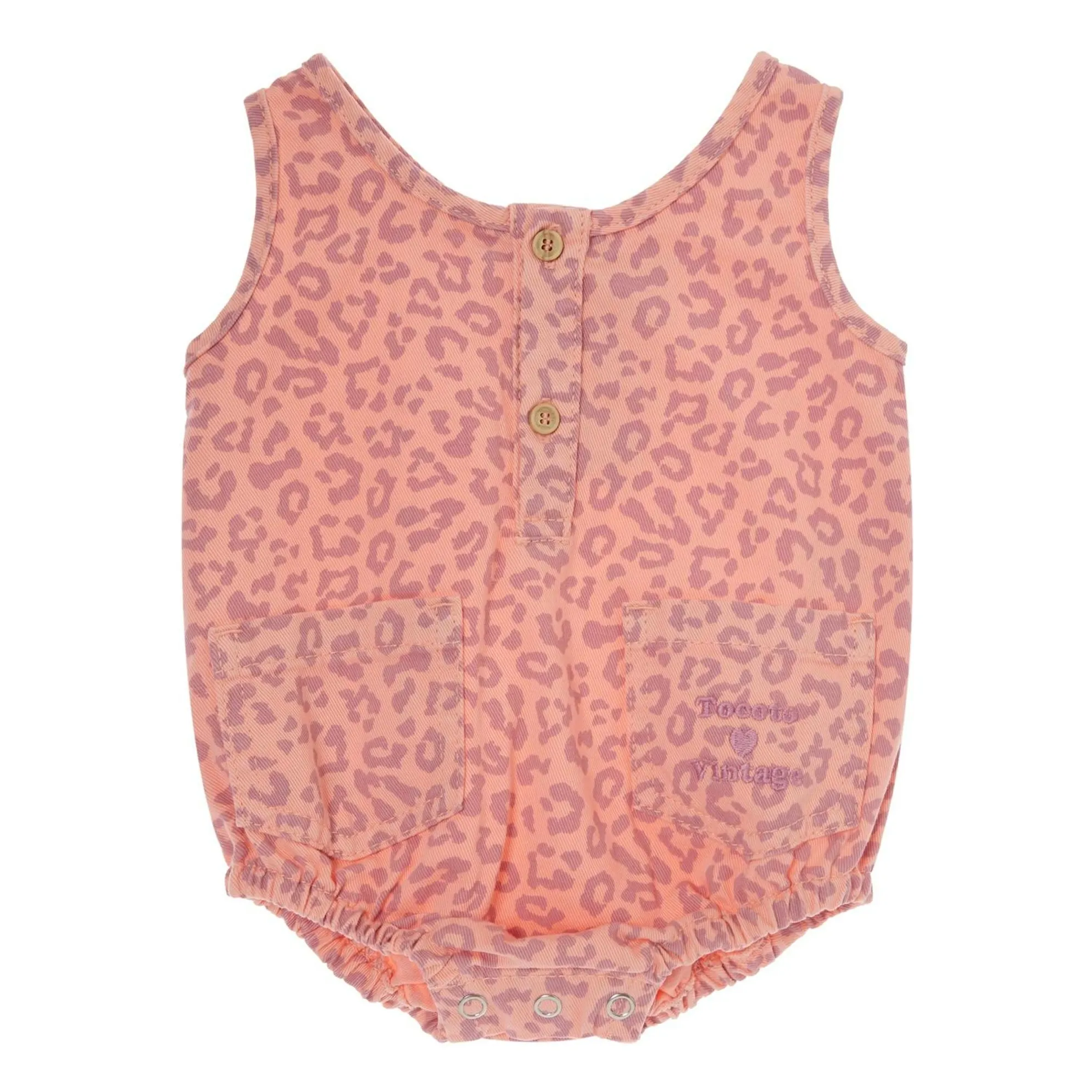 Tocoto Vintage Coral Leopard Romper