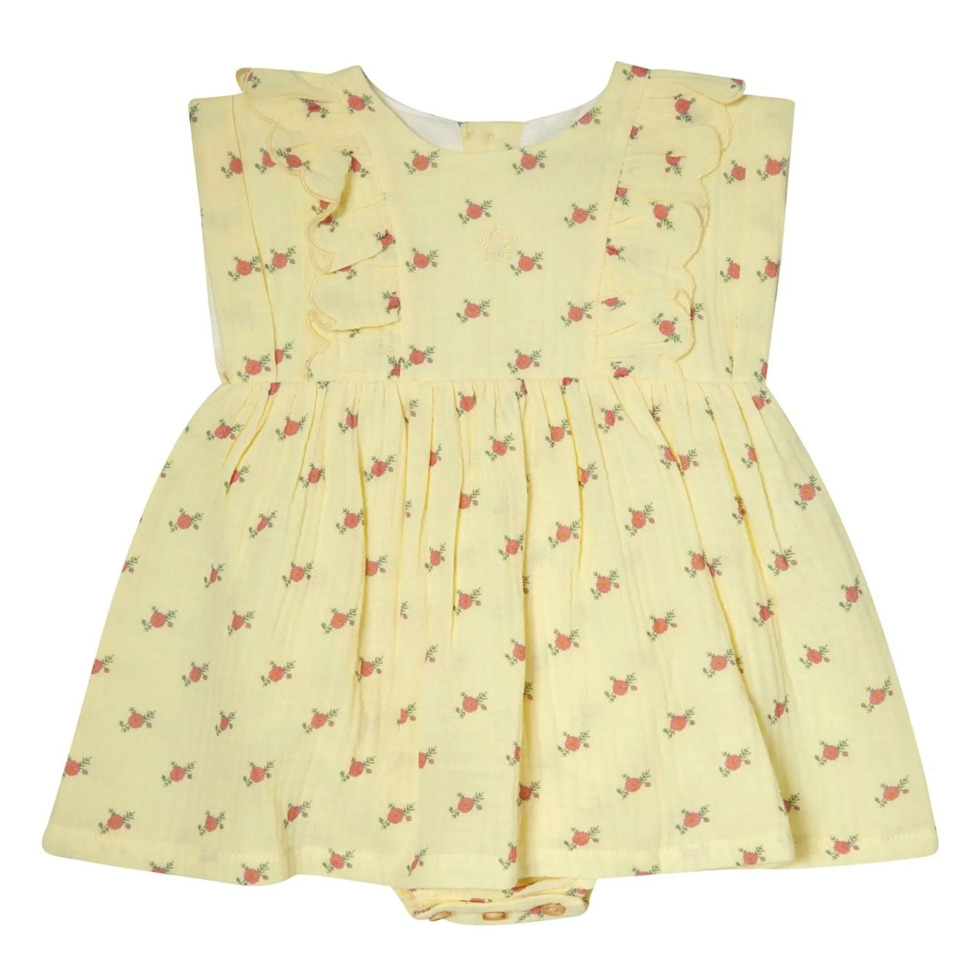 Tocoto Vintage Yellow Baby Ruffle Flower Dress
