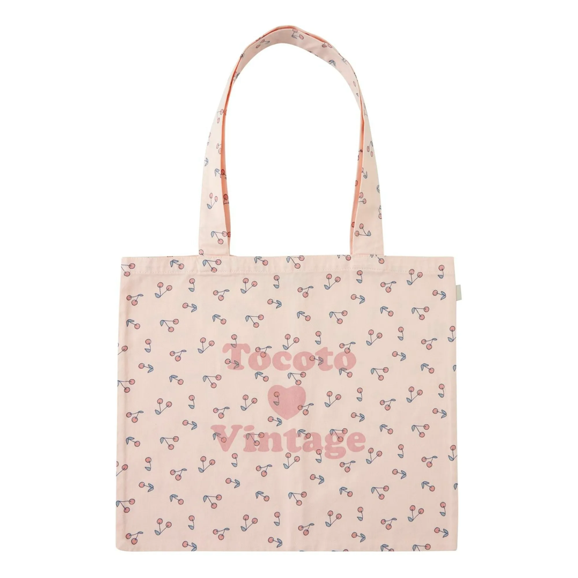 Tocoto Vintage Pale Pink Cherry Tote Bag