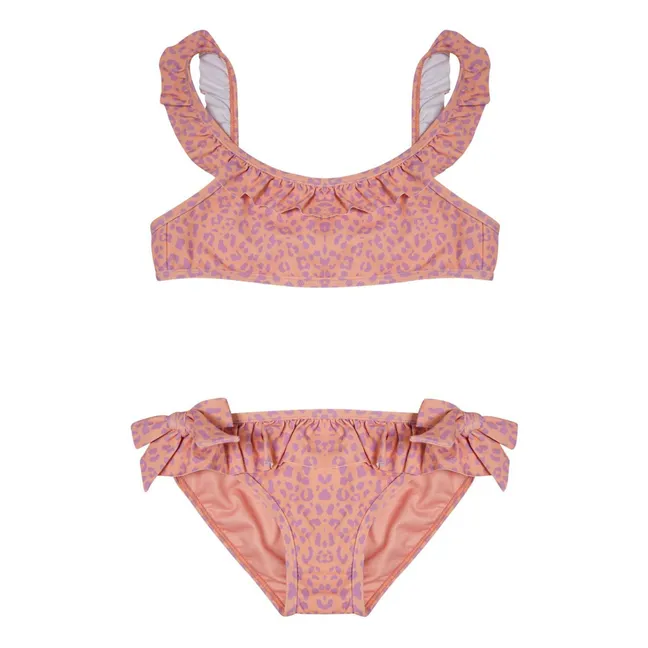 Leopard Ruffle Swimsuit | Coral