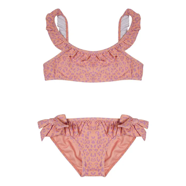 Maillot de bain Volants Léopard | Corail- Image produit n°0