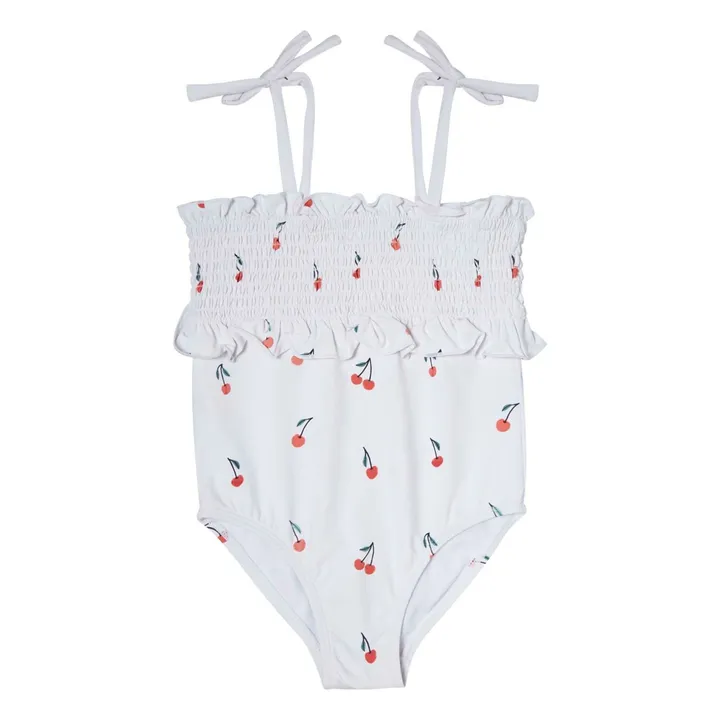 Maillot de bain Froncé Cerises | Blanc- Image produit n°3